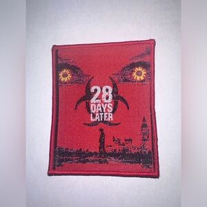28 DAYS LATER, HORROR MOVIE, RED BORDER, SEW ON WOVEN PATCH